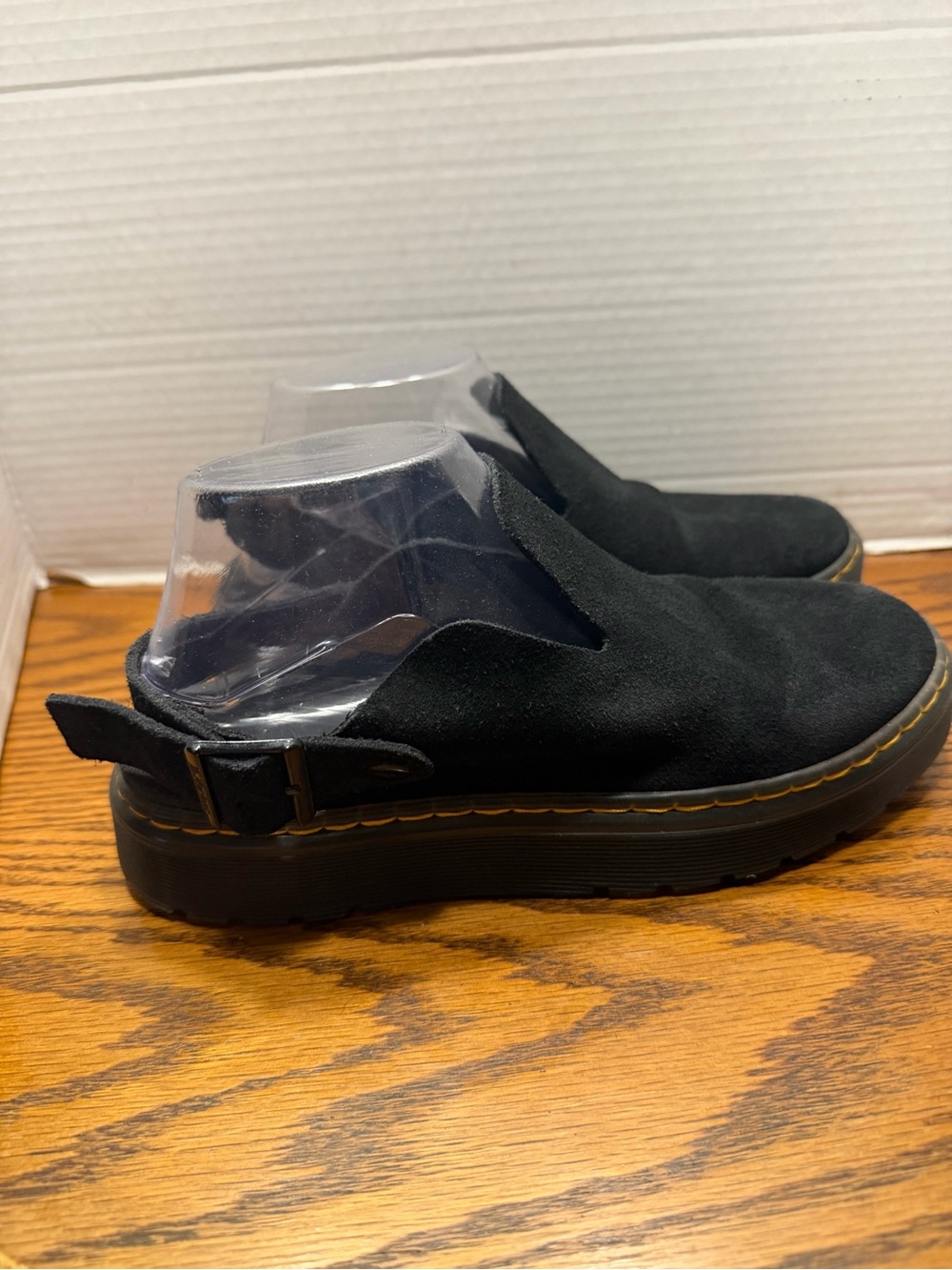 Dr Airwair Martens Carlson Men’s Black Suede Slip-On Backstrap Shoe - Picture 7 of 11